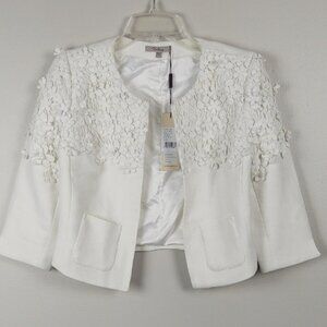 Darling Bolero Jacket Floral Lace Cropped Ivory Small NWT Career Garden Coquette